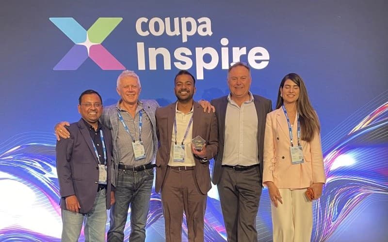 Cogniviti Labs and Coupa teams with the Breakout Partner award at Inspire 2026